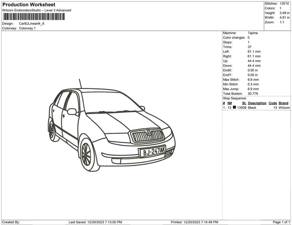 Car Bj Line art