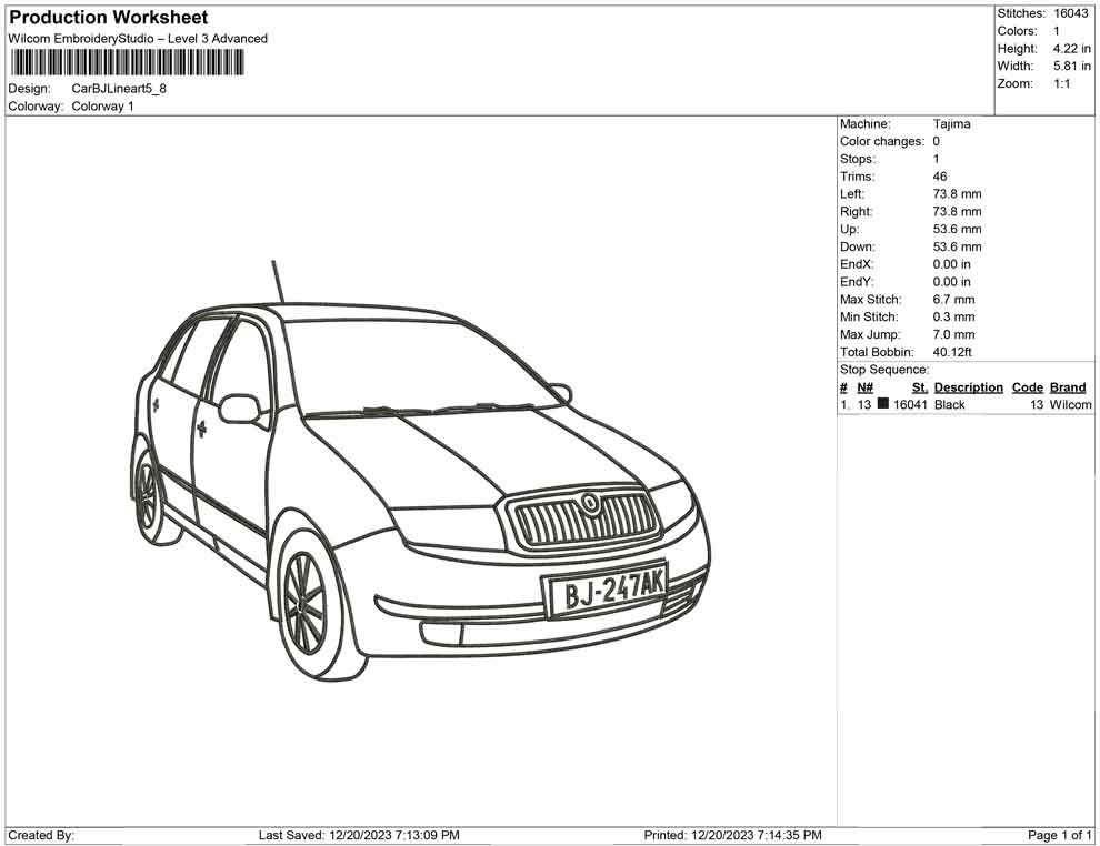 Car Bj Line art