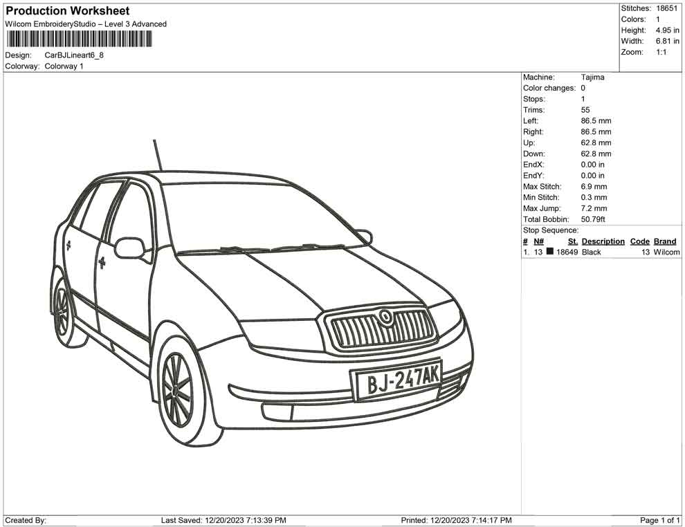 Car Bj Line art