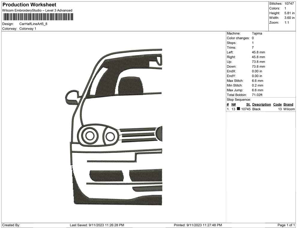 Car Half lineArt