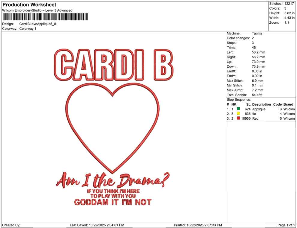 Cardi B Love Applique