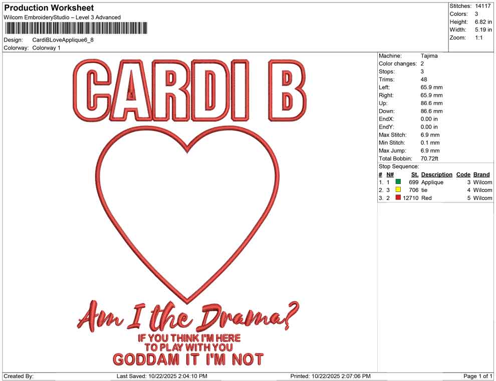 Cardi B Love Applique
