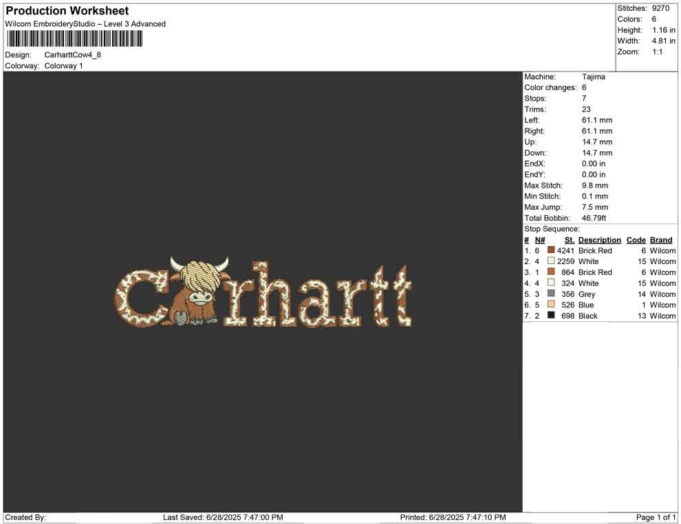 Carhartt Cow
