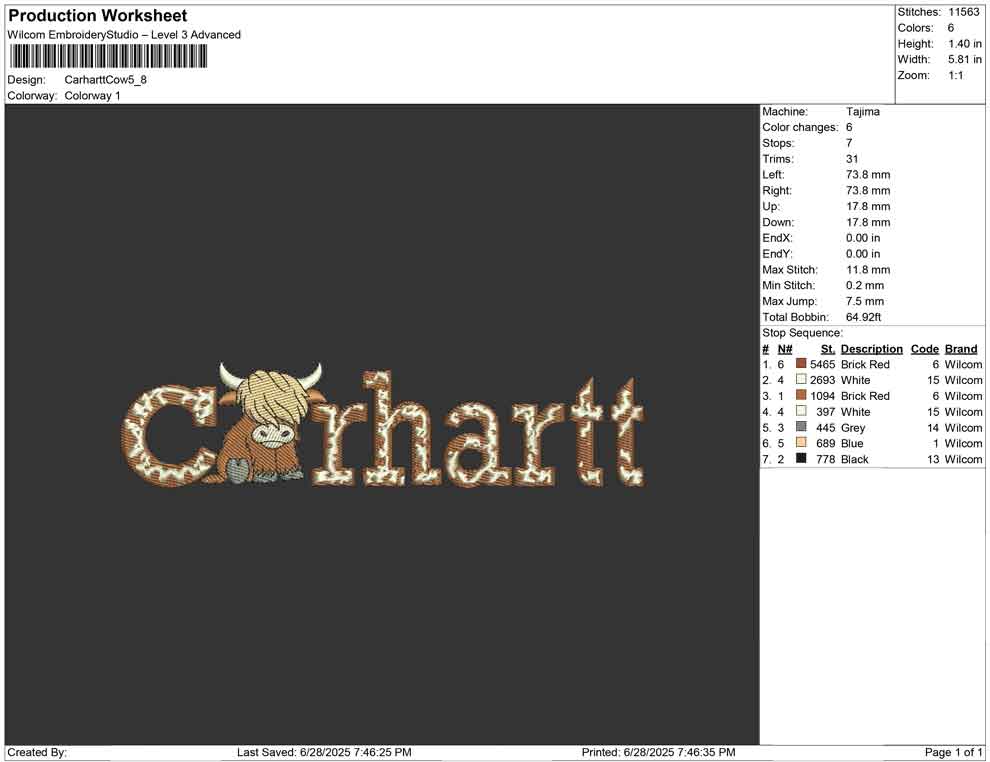 Carhartt Cow