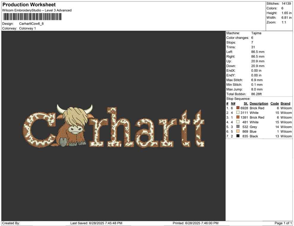 Carhartt Cow