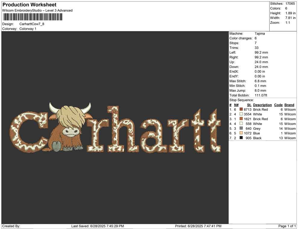 Carhartt Cow