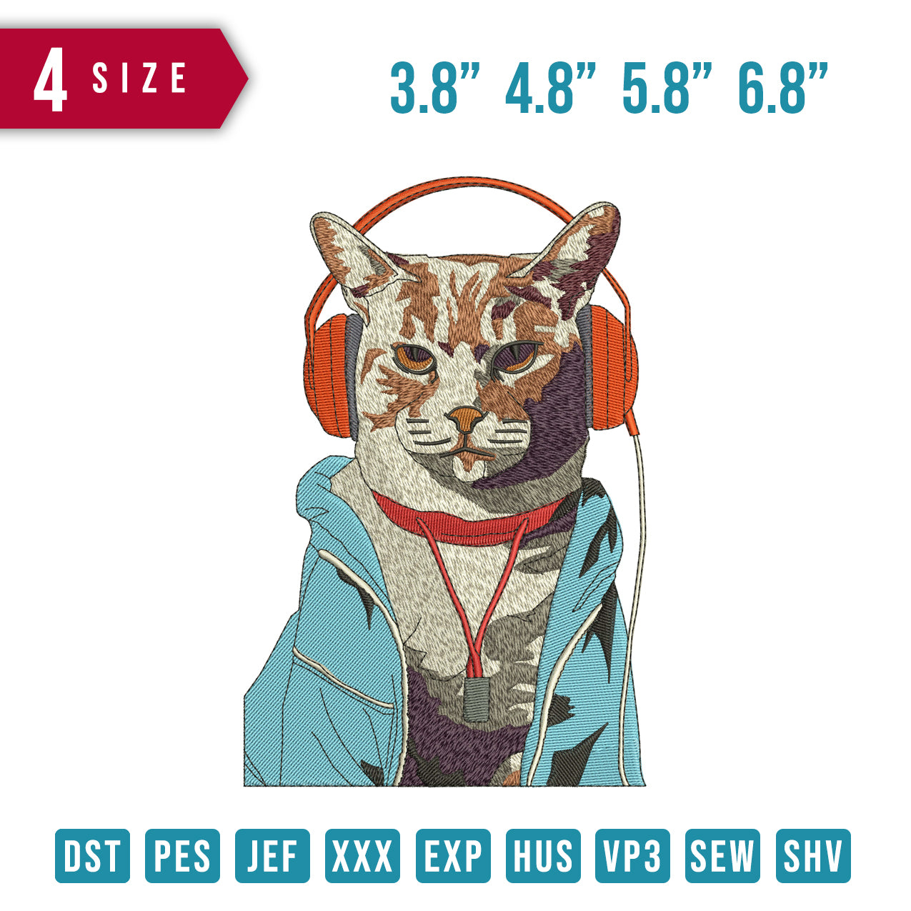 Cat Listen music