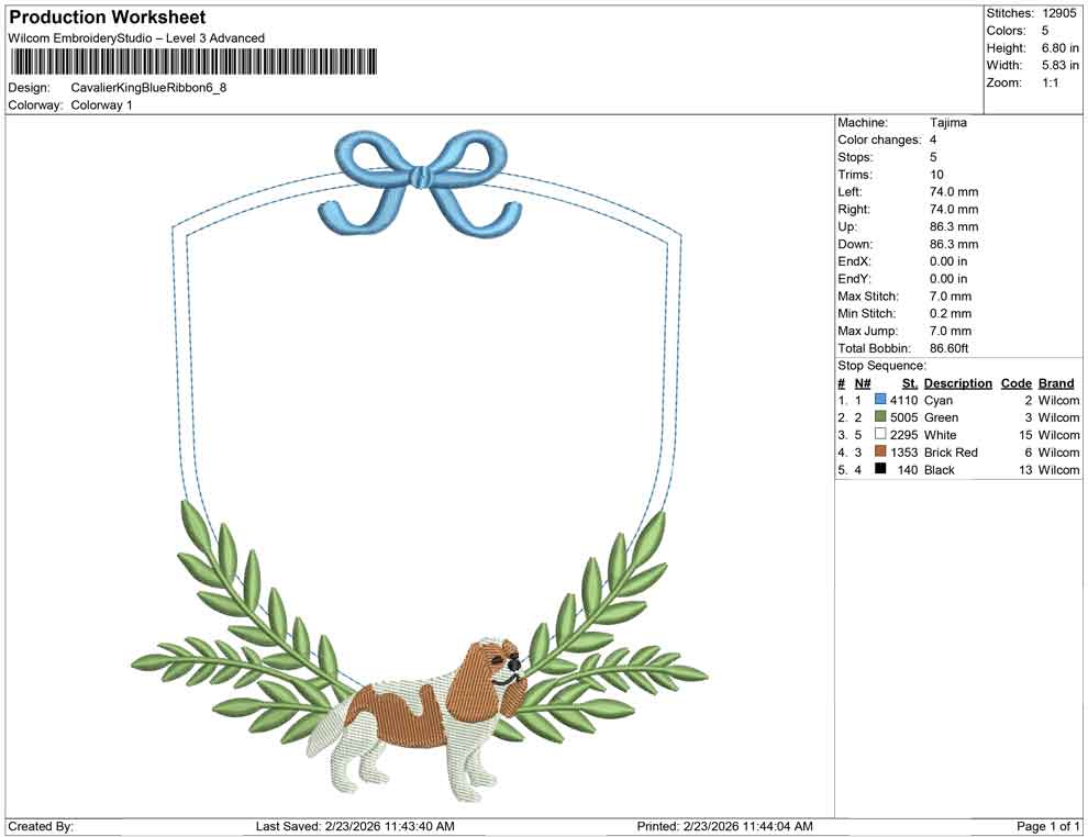 Cavalier King Blue Ribbon