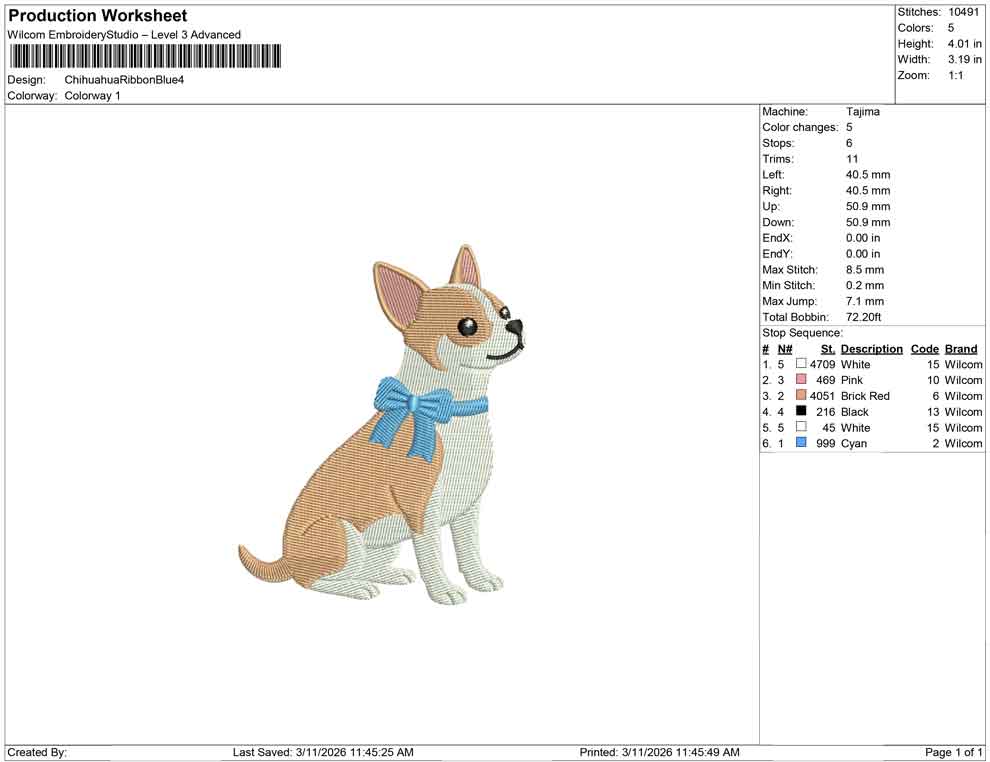 Chihuahua Ribbon Blue