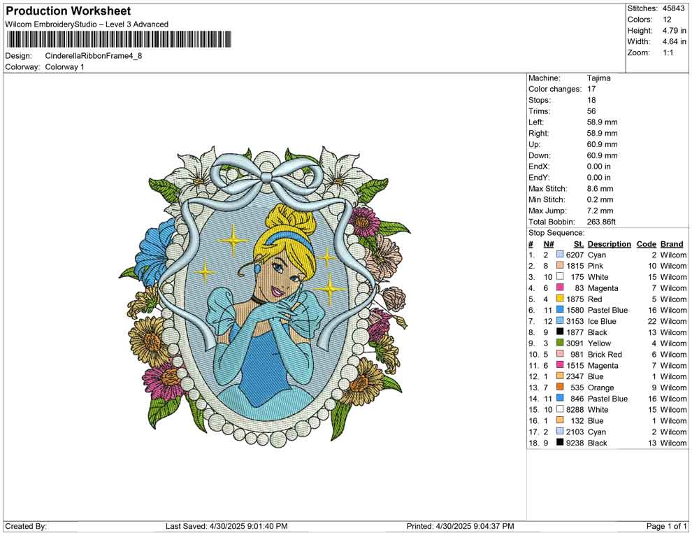 Cinderella Ribbon Frame