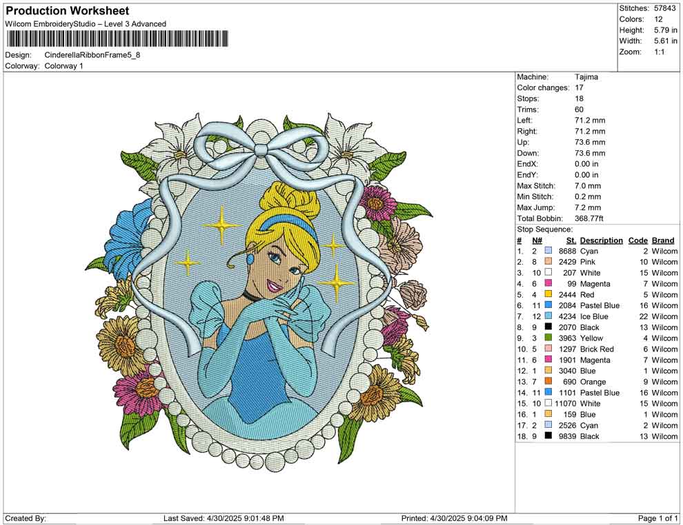 Cinderella Ribbon Frame