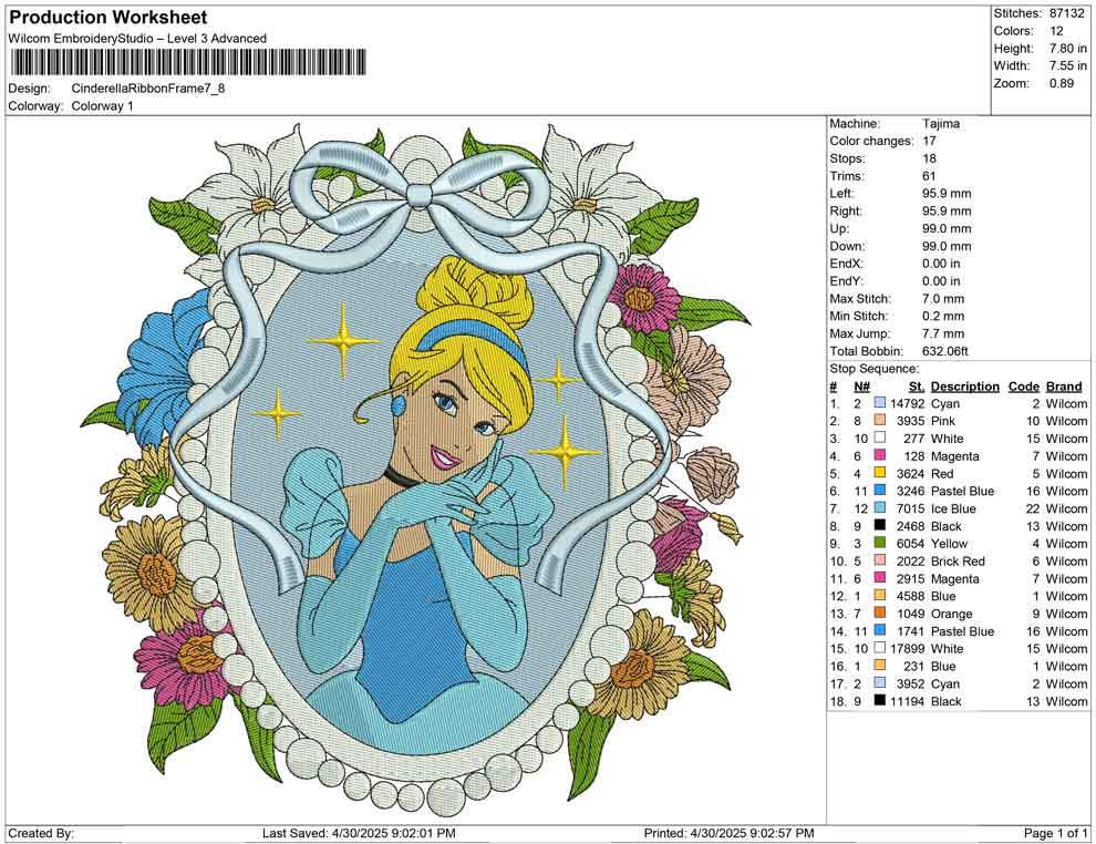 Cinderella Ribbon Frame