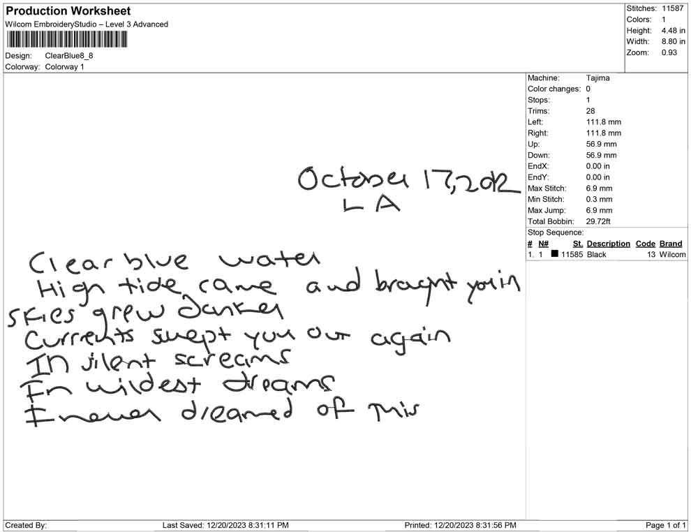 Clear blue text