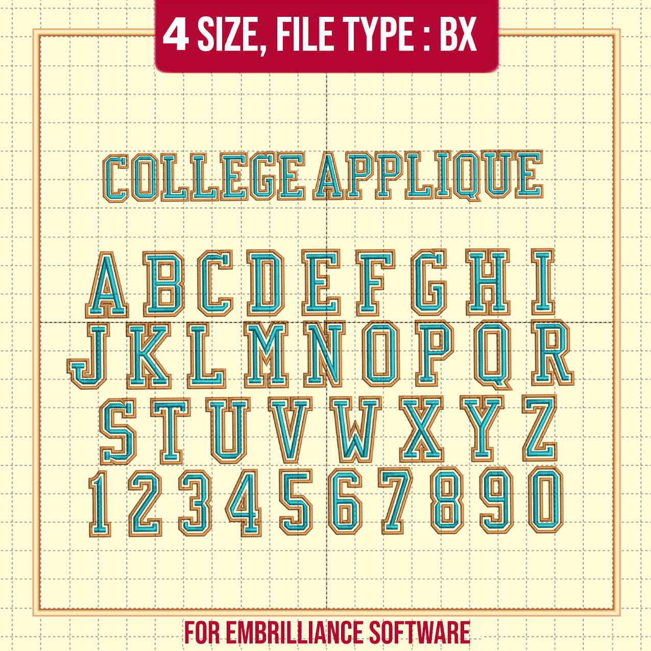 College Applique and 3D Font BX