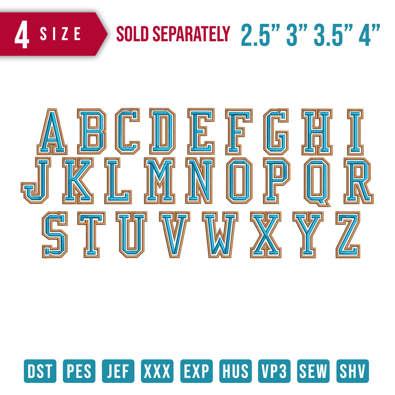 College Applique Font and 3D Puff