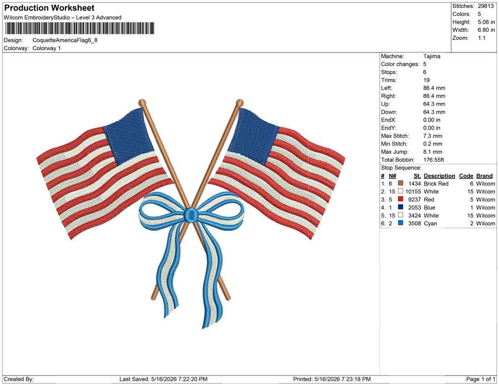 Coquette America Flag