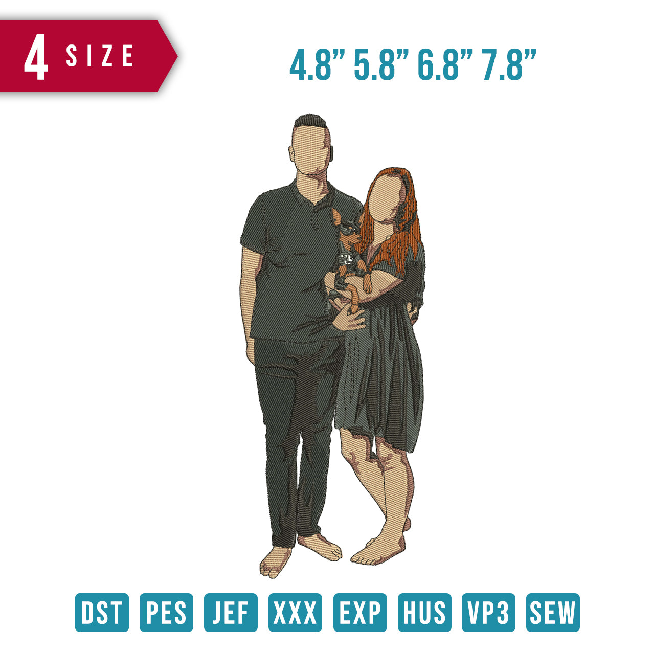 Couple and Dog no face