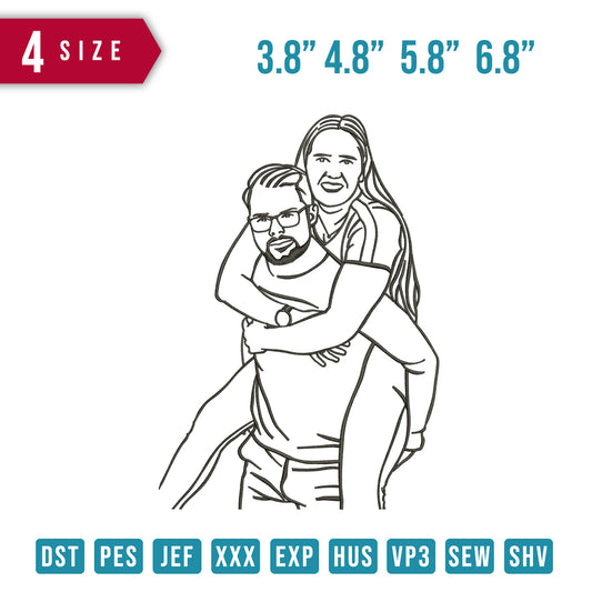 Couple Carry line Art