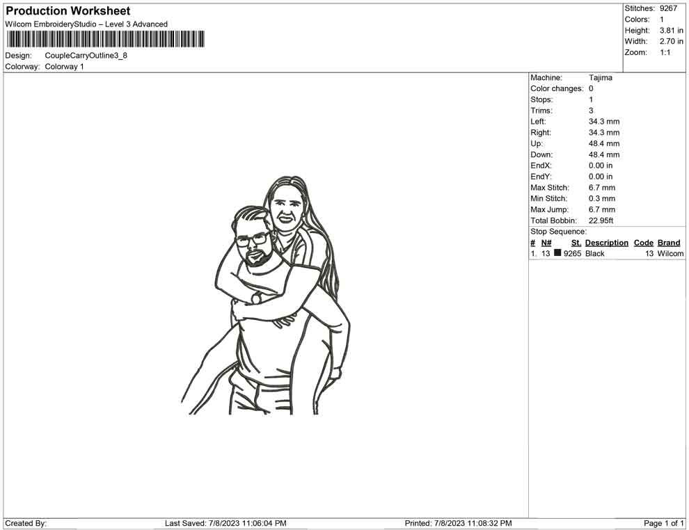 Couple Carry line Art