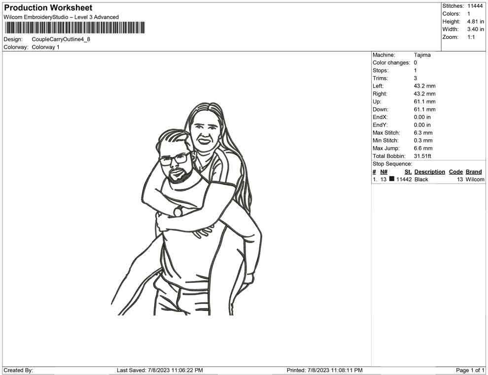 Couple Carry line Art