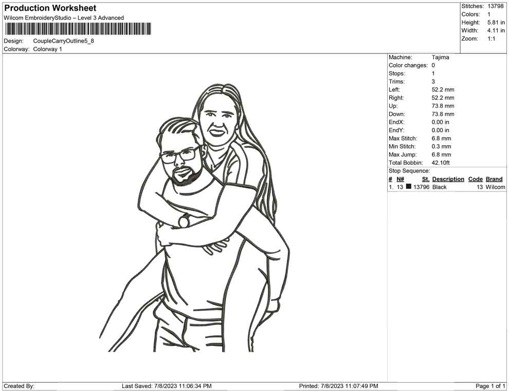Couple Carry line Art