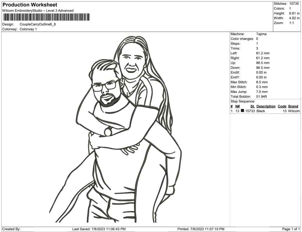 Couple Carry line Art