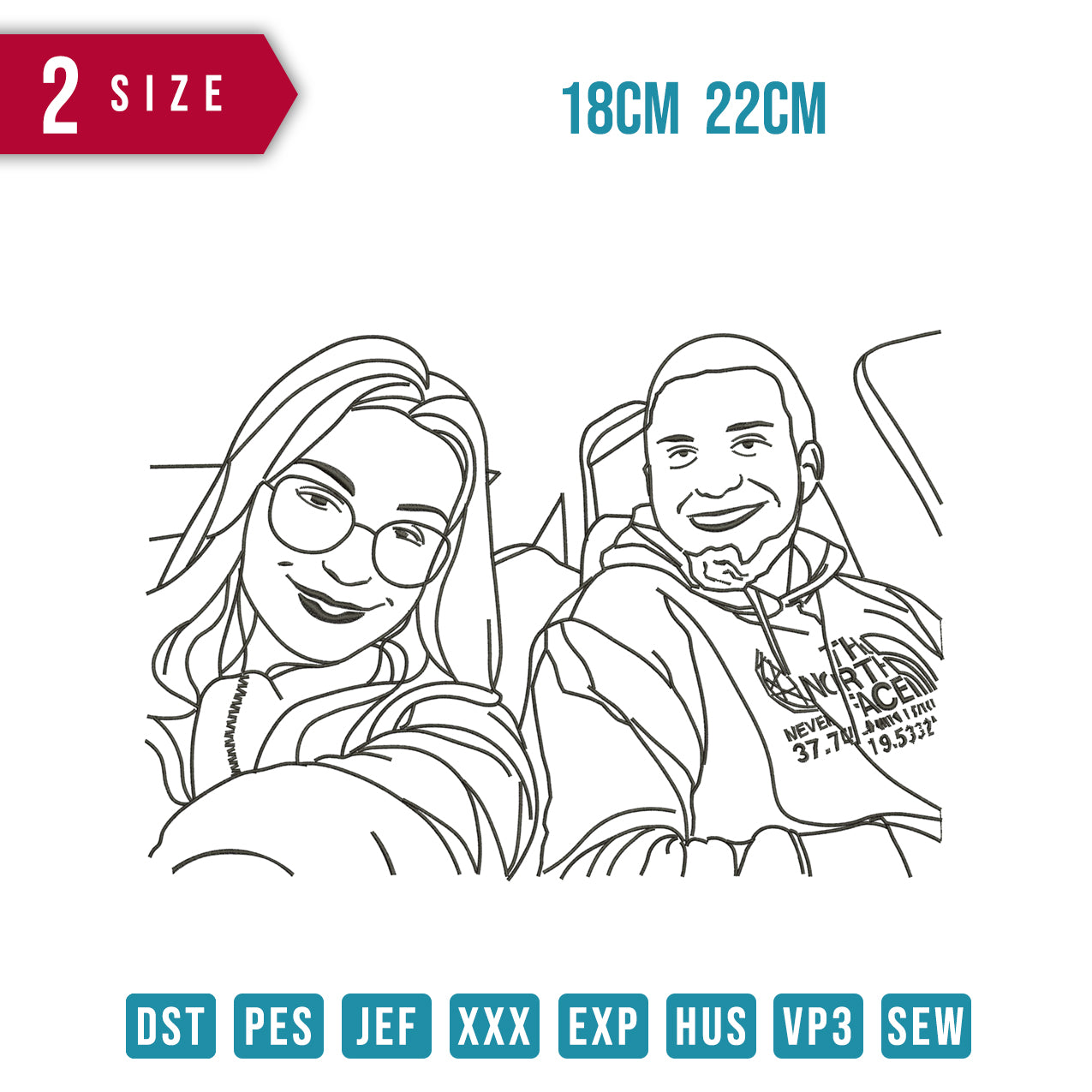 Couple Line Art Smiles
