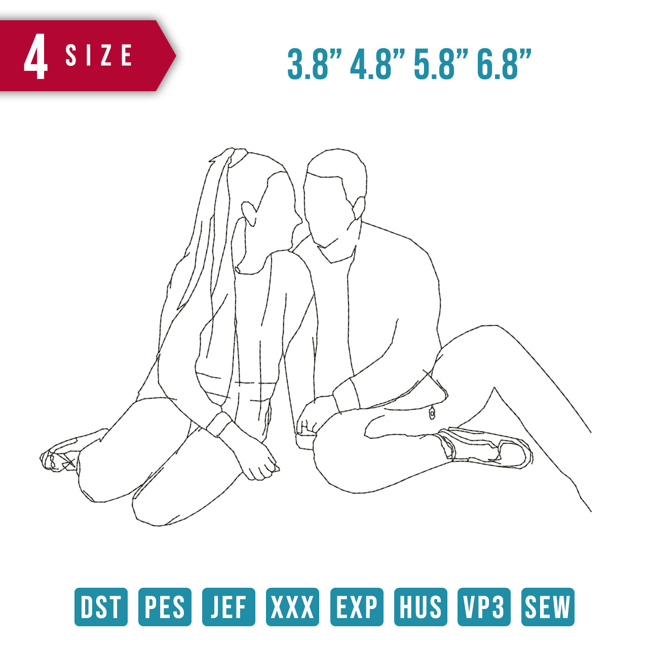 Couple Sit Outline