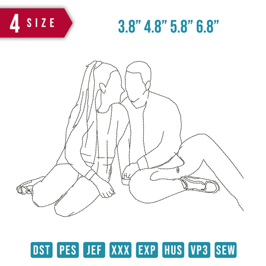 Couple Sit Outline