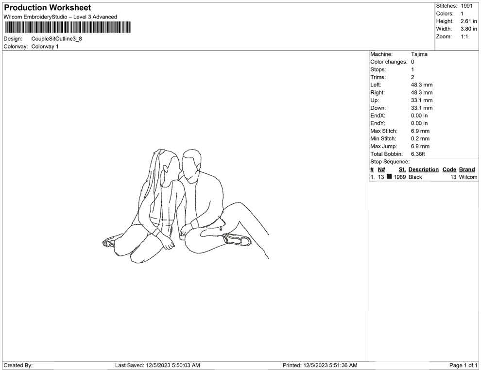 Couple Sit Outline