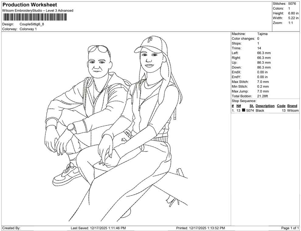 Couple sitting line art