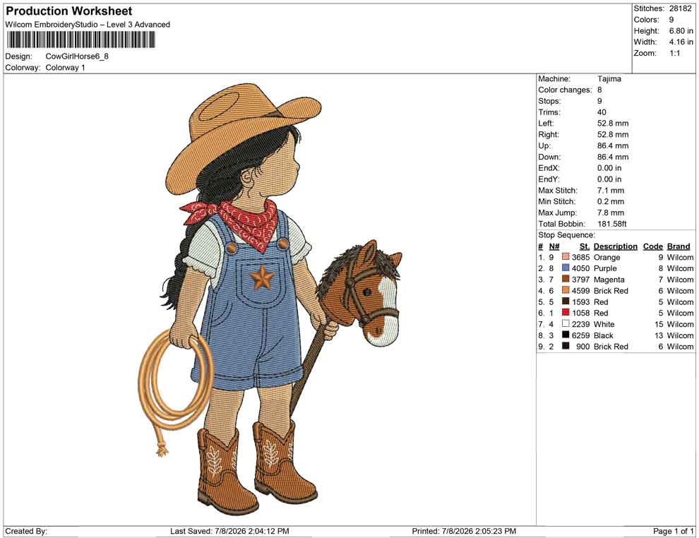 Cow Girl Horse