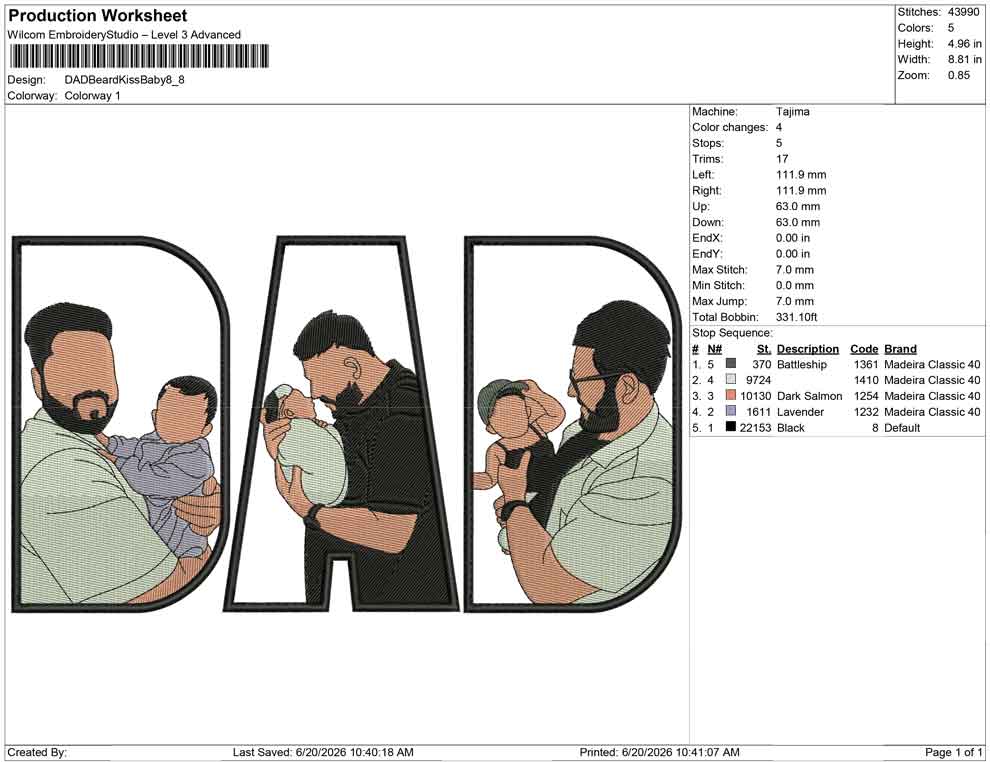 DAD Beard Kiss Baby