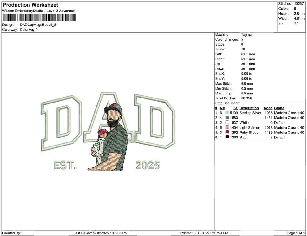DAD Cap Huge Baby