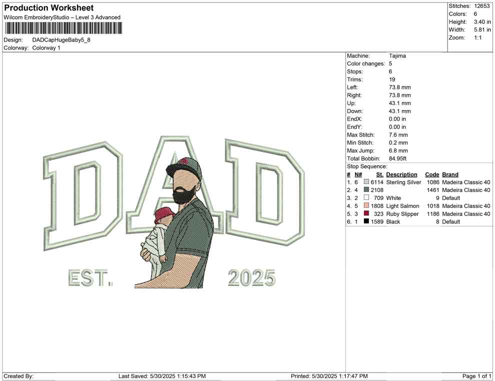 DAD Cap Huge Baby