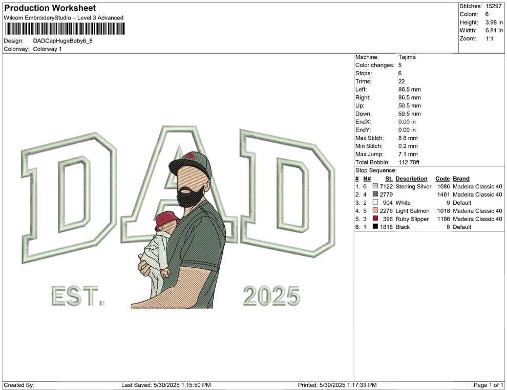 DAD Cap Huge Baby