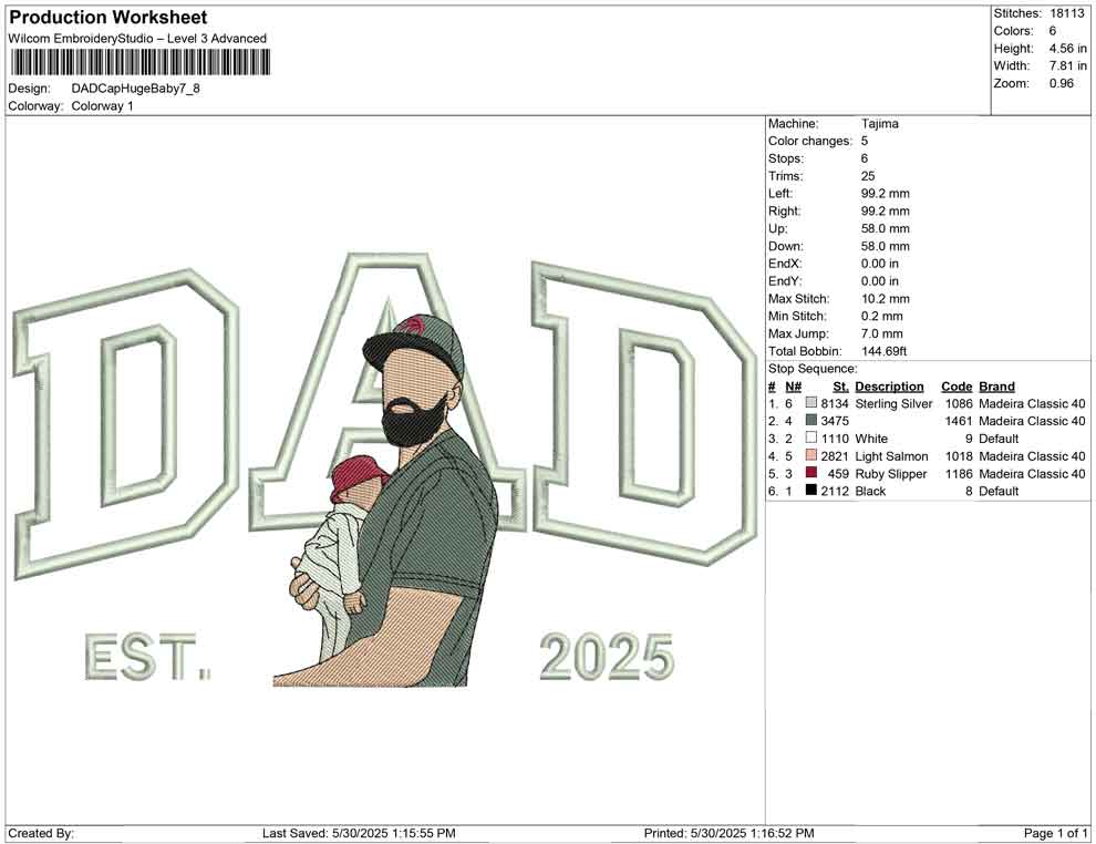 DAD Cap Huge Baby