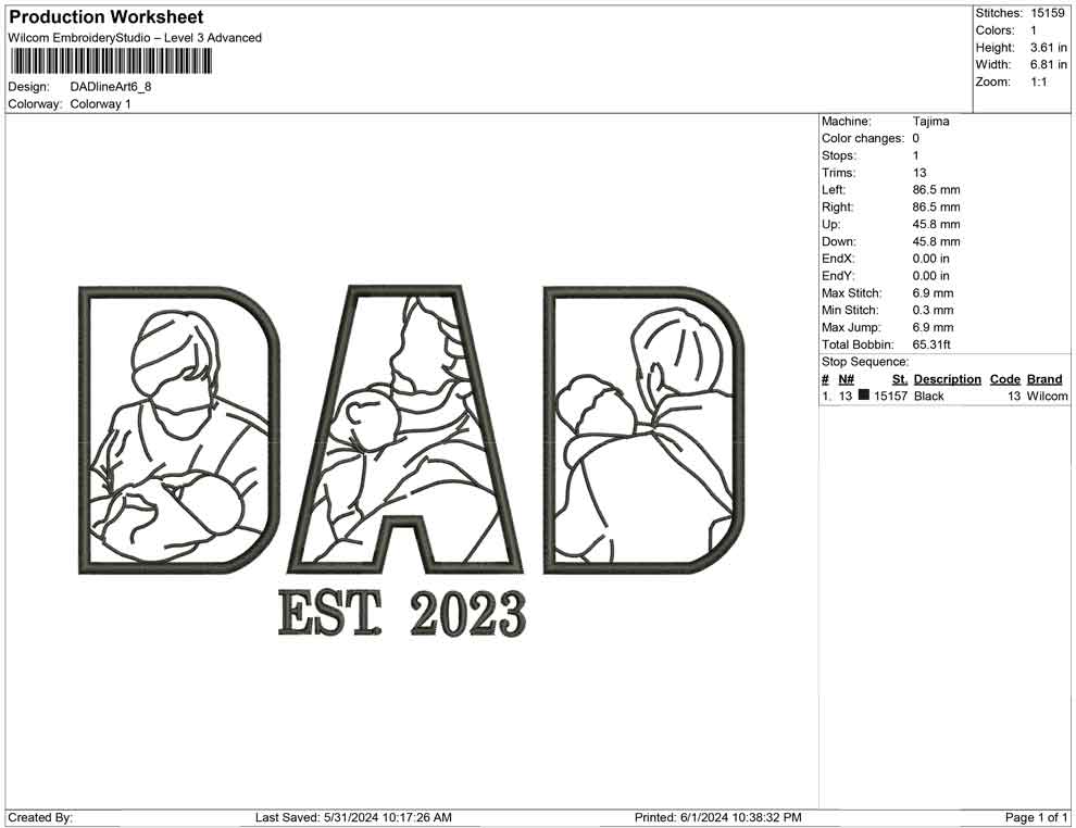 Dad Line Art