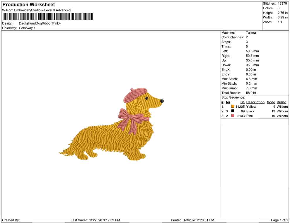 Dachshund Dog Ribbon Pink