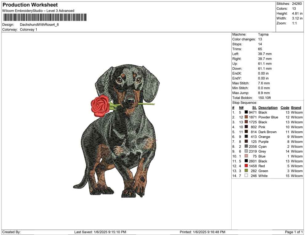 Dachshund With Rose