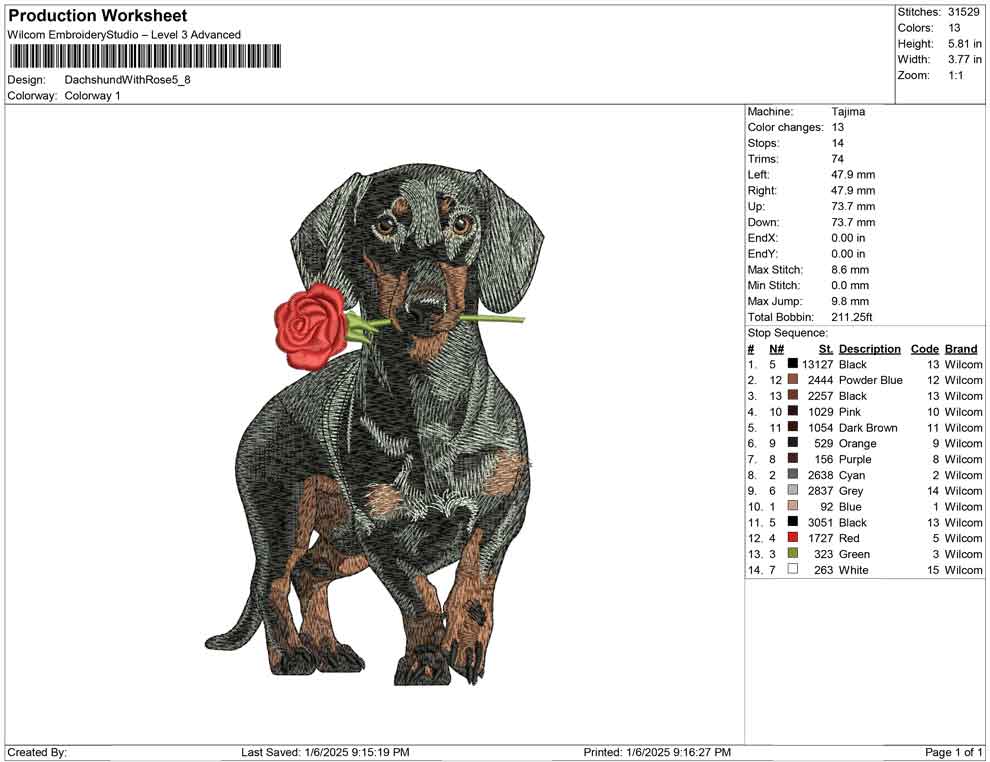 Dachshund With Rose
