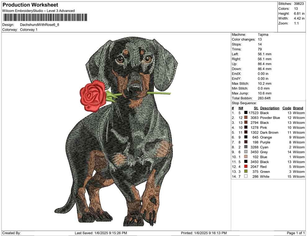 Dachshund With Rose