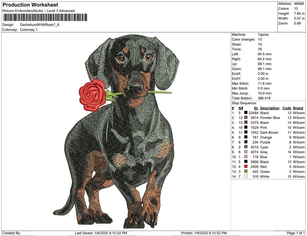 Dachshund With Rose