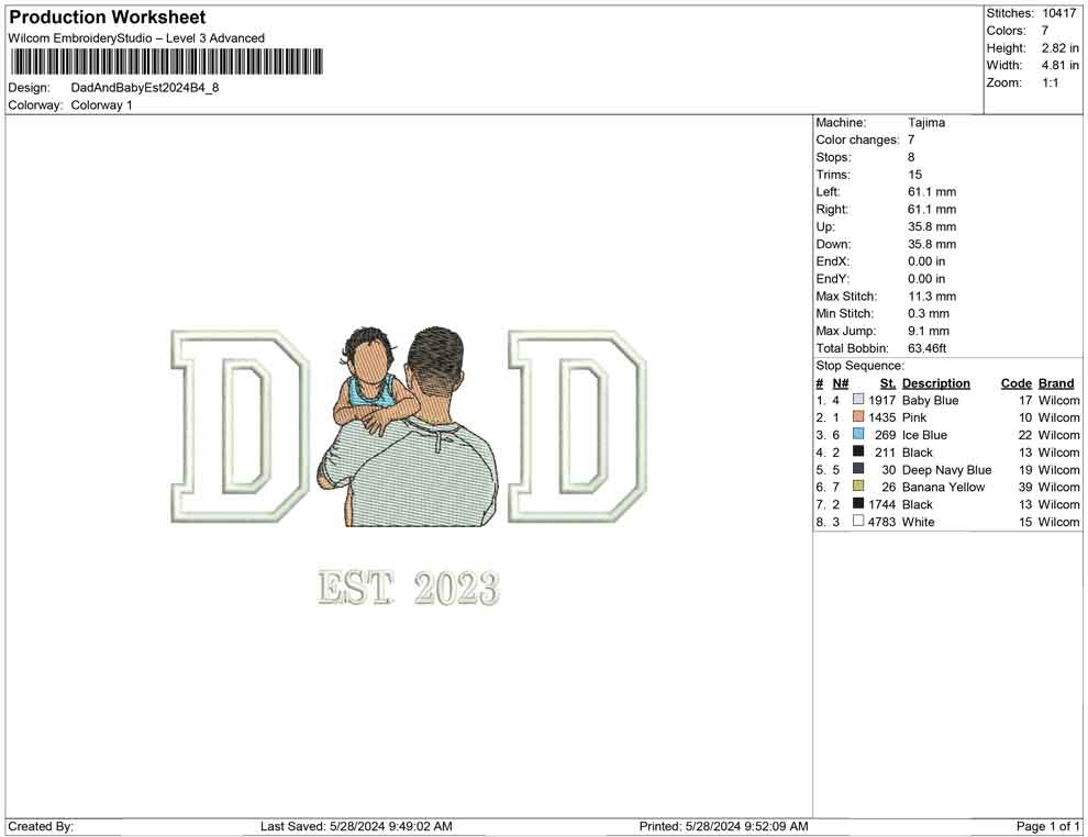 Dad And Baby Est 2024 B