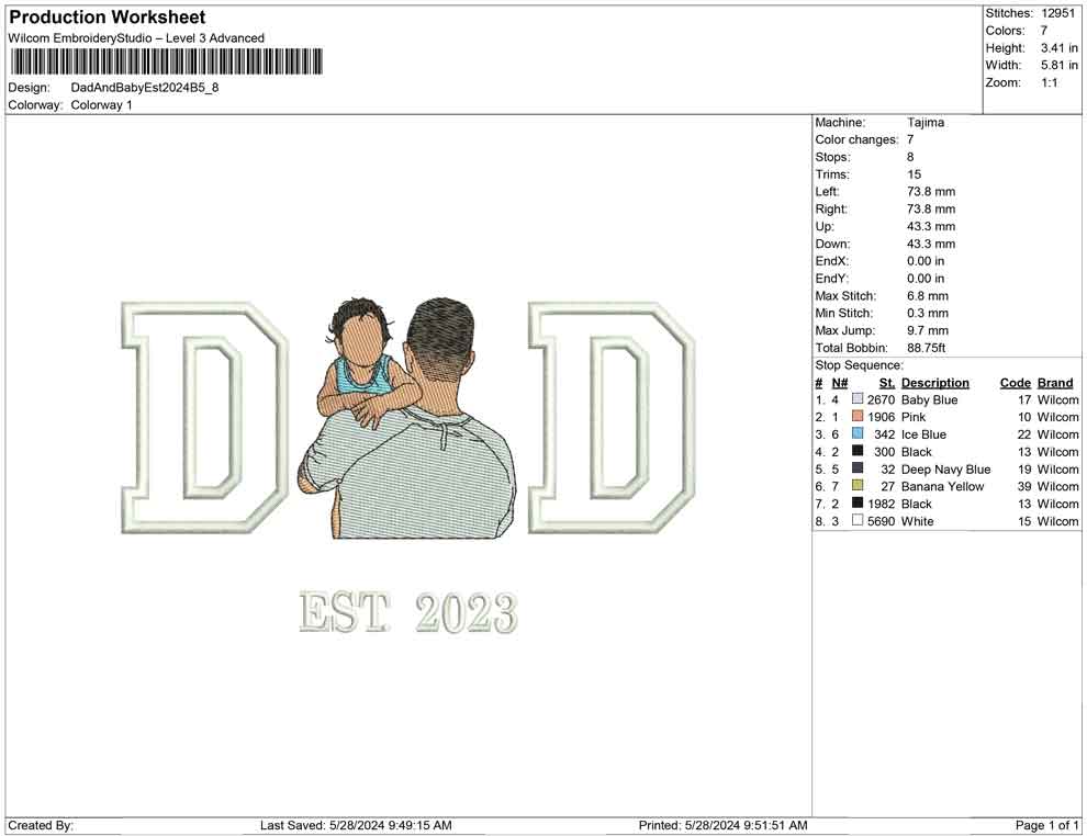 Dad And Baby Est 2024 B