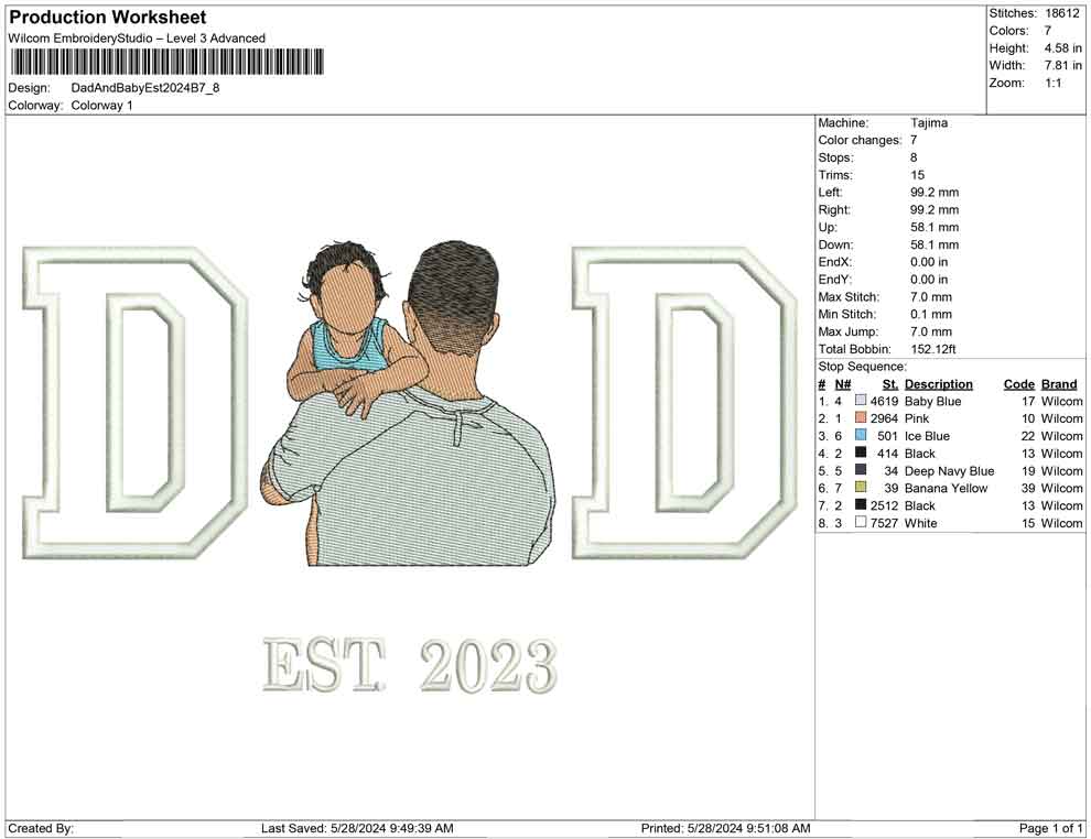 Dad And Baby Est 2024 B