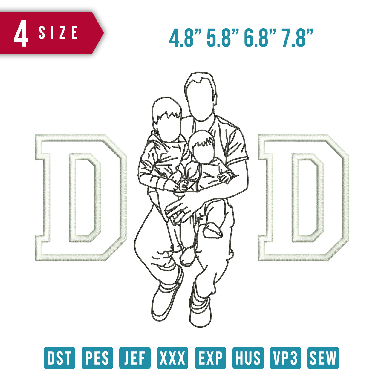 Dad And Son Line Art