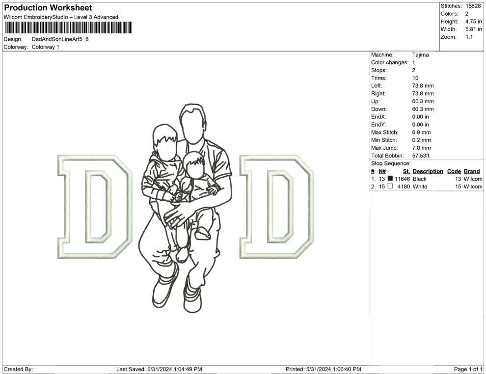 Dad And Son Line Art