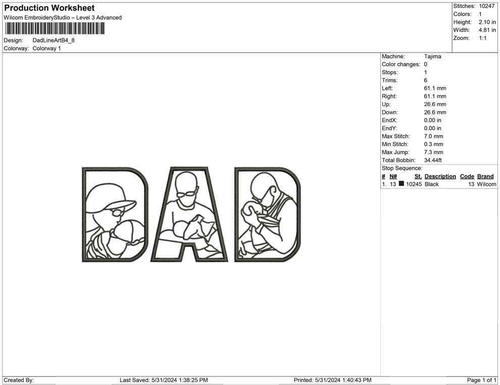 Dad Line Art B