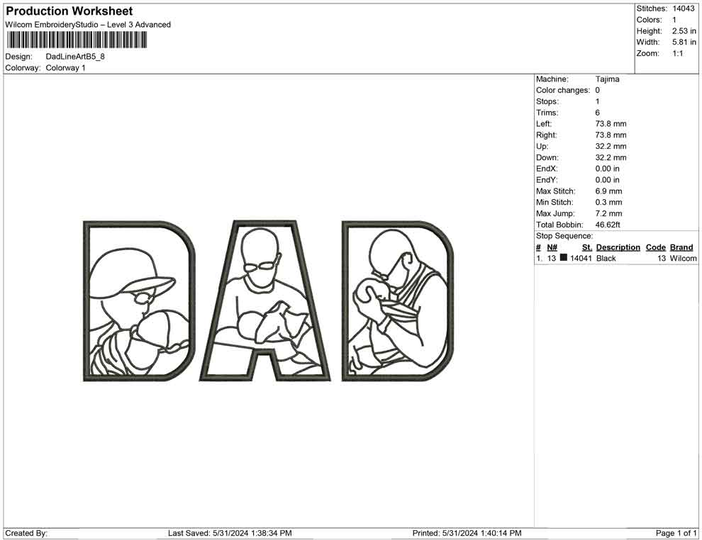 Dad Line Art B